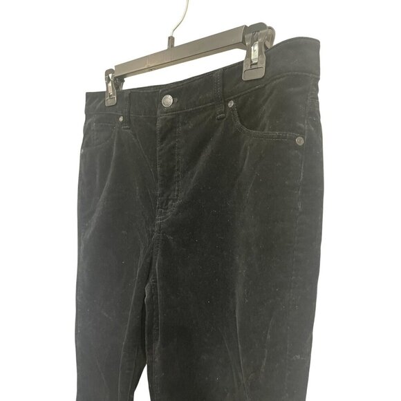 Talbots Black Corduroy Straight Leg Pants Women's Size 10P - Picture 2 of 8
